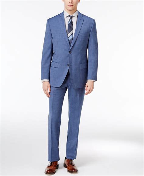 michael michael kors men's classic fit blue neat pindot suit|Michael Kors Suits for Men .